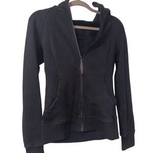 Lululemon Scuba Hoodie Full Zip Black Women’s Small Logo Athleisure